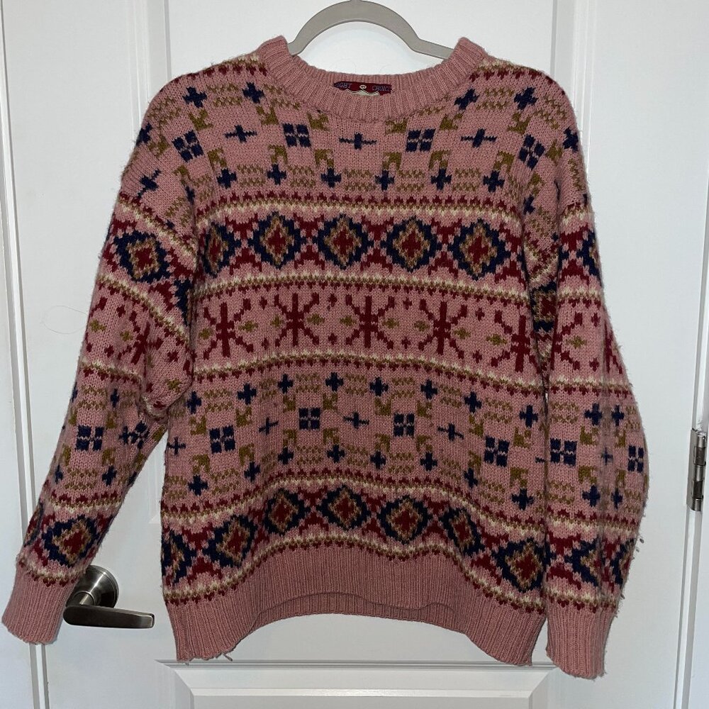 Vintage Pink Nordic Wool Sweater